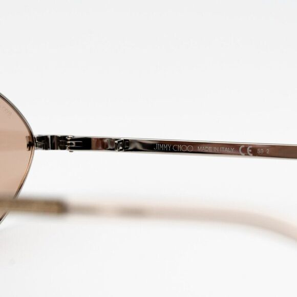 NEW Jimmy Choo SONNY/S  9F6/2S Peach Palladium Pink Oval Metal CHAIN Women - Picture 11 of 15